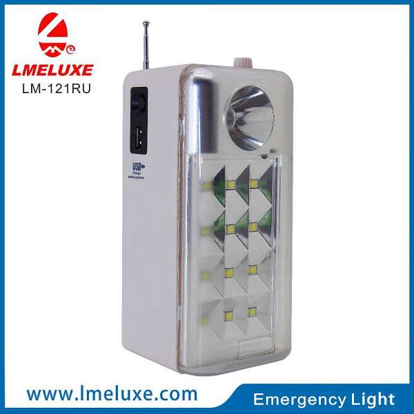 USB and FM Radio portable Rechargeable Emergency LED Lighting